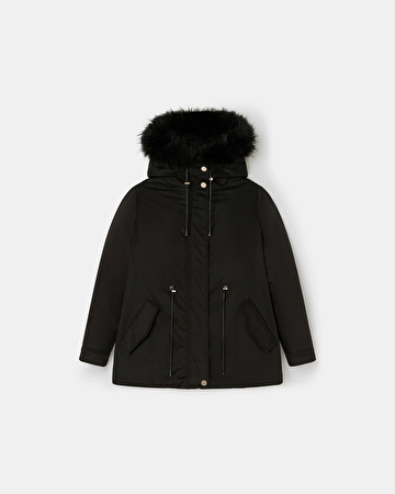 Parka Pekin Parka ajustée noire ZAPA