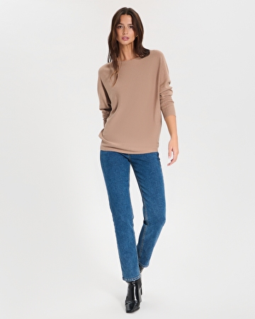Pull Penseeboat Pull encolure bateau camel ZAPA