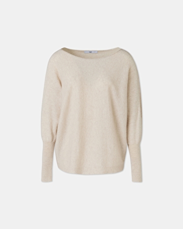 Pull Penseeboat Pull en cachemire beige chiné ZAPA