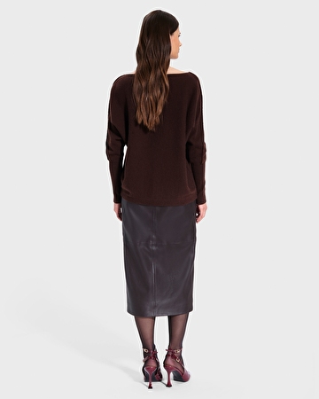 Pull Penseeboat Pull en cachemire chocolat ZAPA