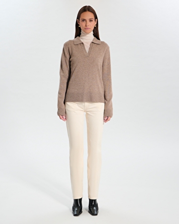 Pull Namba Pull court en laine taupe ZAPA