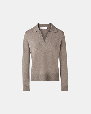 Pull Namba Pull court en laine taupe ZAPA