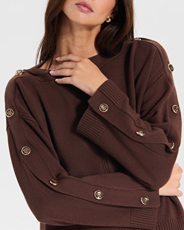 Pull Nili Pull &agrave; encolure bateau chocolat ZAPA