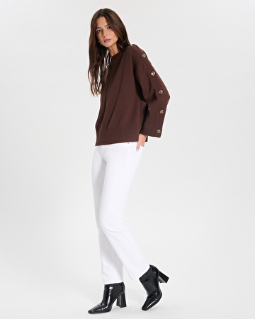 Pull Nili Pull &agrave; encolure bateau chocolat ZAPA