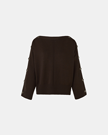 Pull Nili Pull &agrave; encolure bateau chocolat ZAPA