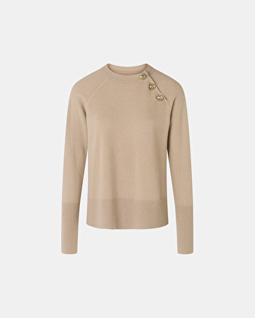 Pull Noam Pull col rond en laine camel ZAPA