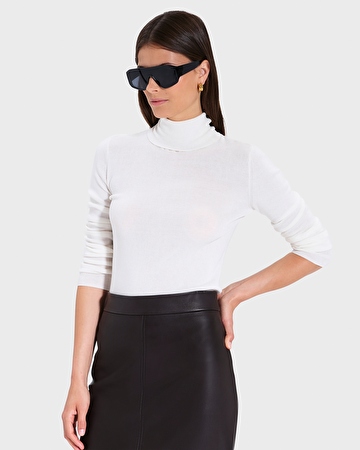 Pull Norvind Pull fin col roul&eacute; &eacute;cru ZAPA