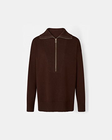 Pull Nabu Pull ample en laine chocolat ZAPA