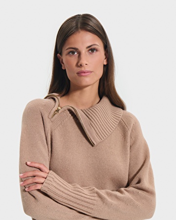 Pull Nuala Pull en laine camel ZAPA