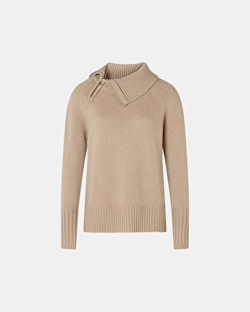 Pull Nuala Pull en laine camel ZAPA