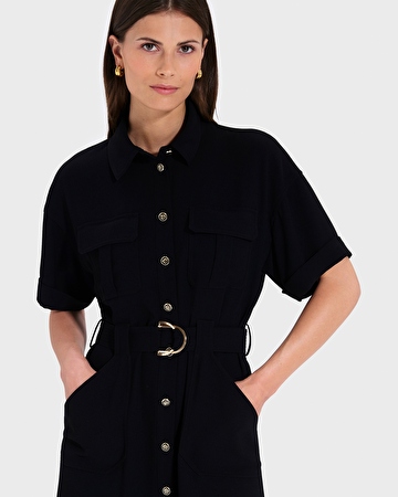 Robe Royo Robe saharienne noire ZAPA