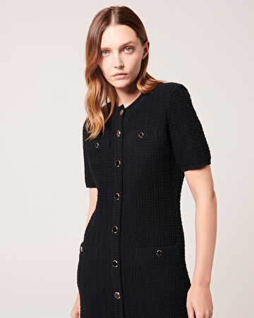 Robe Risma Robe tweed courte noire ZAPA