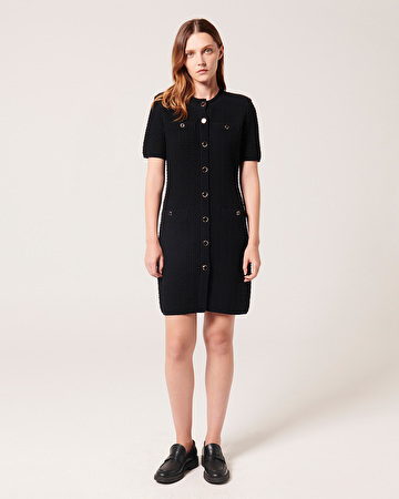 Robe Risma Robe tweed courte noire ZAPA