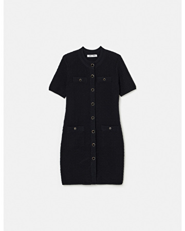 Robe Risma Robe tweed courte noire ZAPA