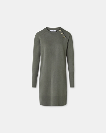 Robe Rosamund Robe maille en laine kaki ZAPA