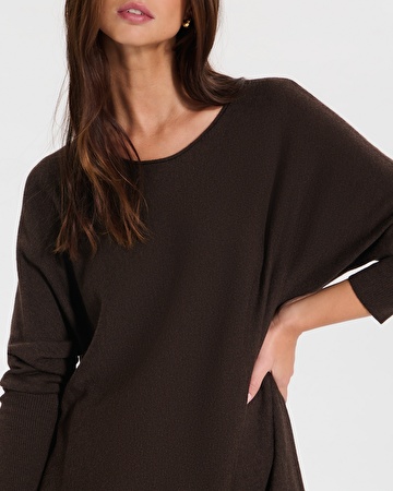 Robe Maille Rendy Robe mi-longue en maille chocolat ZAPA
