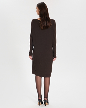 Robe Maille Rendy Robe mi-longue en maille chocolat ZAPA