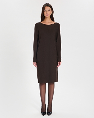 Robe Maille Rendy Robe mi-longue en maille chocolat ZAPA