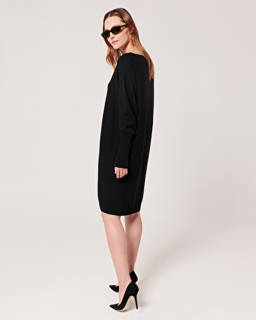 Robe Maille Rendy Robe mi-longue en maille noire ZAPA