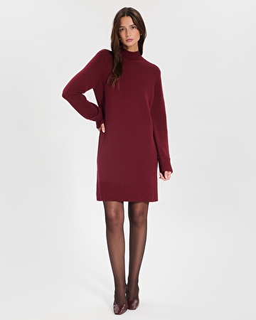Robe Ritan Robe courte en maille bordeaux ZAPA