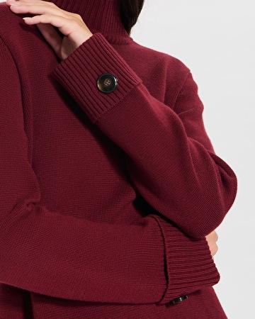 Robe Ritan Robe courte en maille bordeaux ZAPA