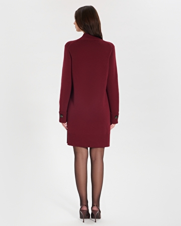 Robe Ritan Robe courte en maille bordeaux ZAPA