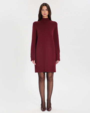 Robe Ritan Robe courte en maille bordeaux ZAPA