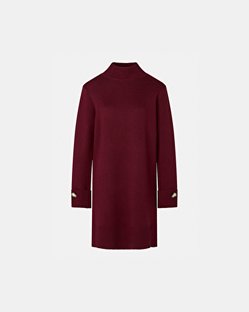 Robe Ritan Robe courte en maille bordeaux ZAPA