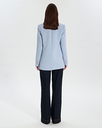 Veste Victorina Veste de costume en cr&ecirc;pe bleu ciel ZAPA