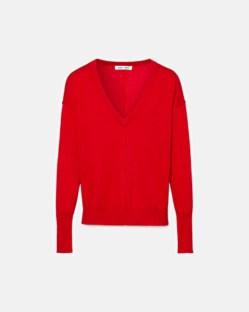 Pull pucci Pull col V rouge ZAPA