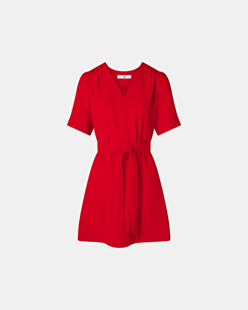 Robe Retie Robe droite cintr&eacute;e rouge ZAPA