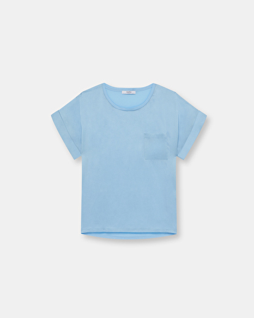 Top Theo Top satin&eacute; bleu ZAPA