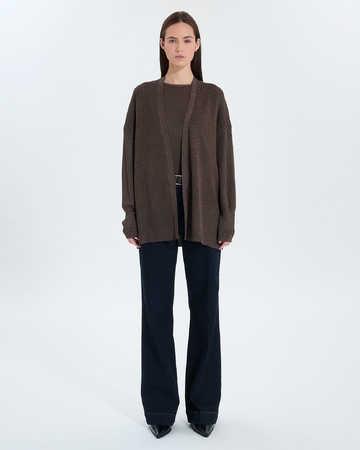 Gilet Gypsine Gilet long ouvert taupe ZAPA