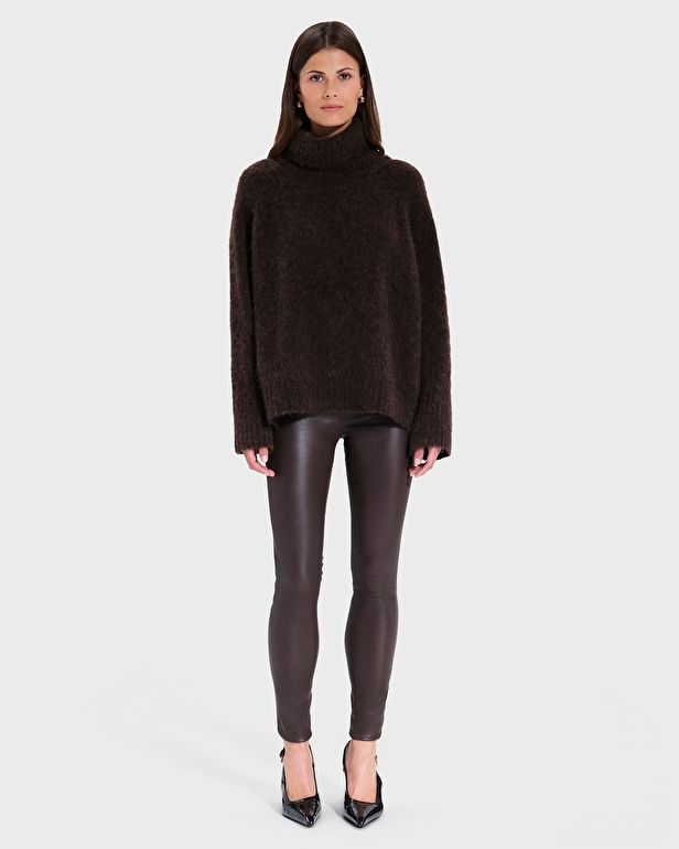 Pantalon Piya Pantalon skinny cuir chocolat ZAPA