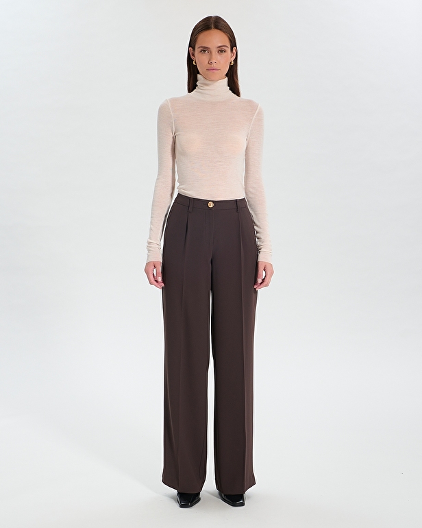 Pantalon Pleyel Pantalon fluide chocolat ZAPA