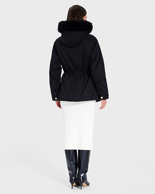 Parka Pekin Parka ajust&eacute;e noire ZAPA