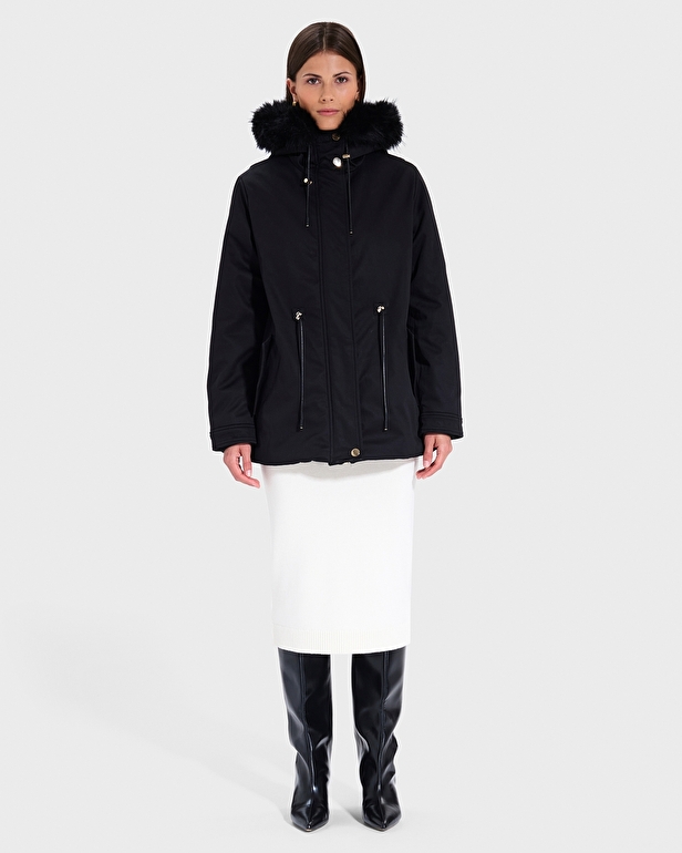 Parka Pekin Parka ajust&eacute;e noire ZAPA