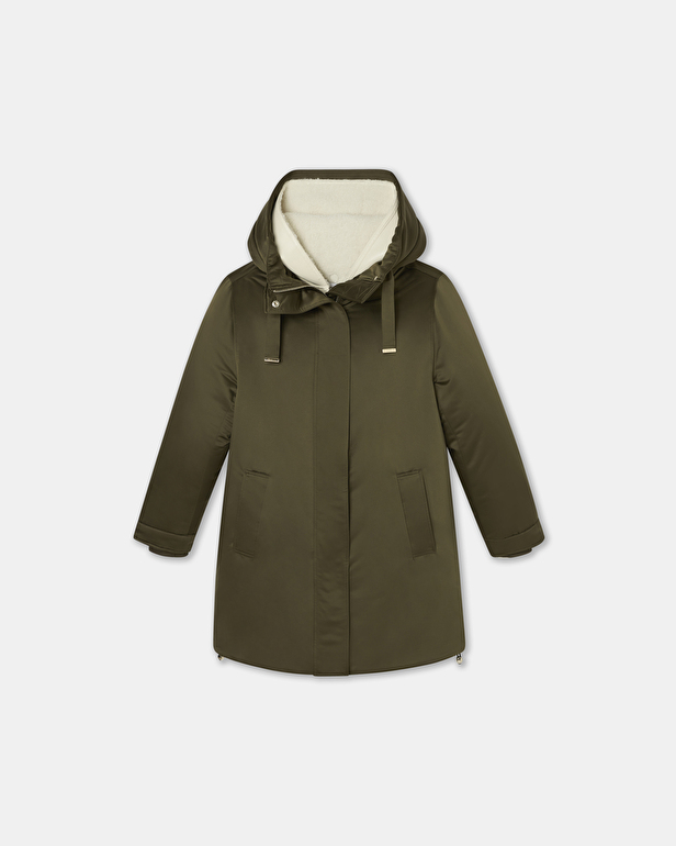 Parka Pemafur Parka mi-longue kaki ZAPA