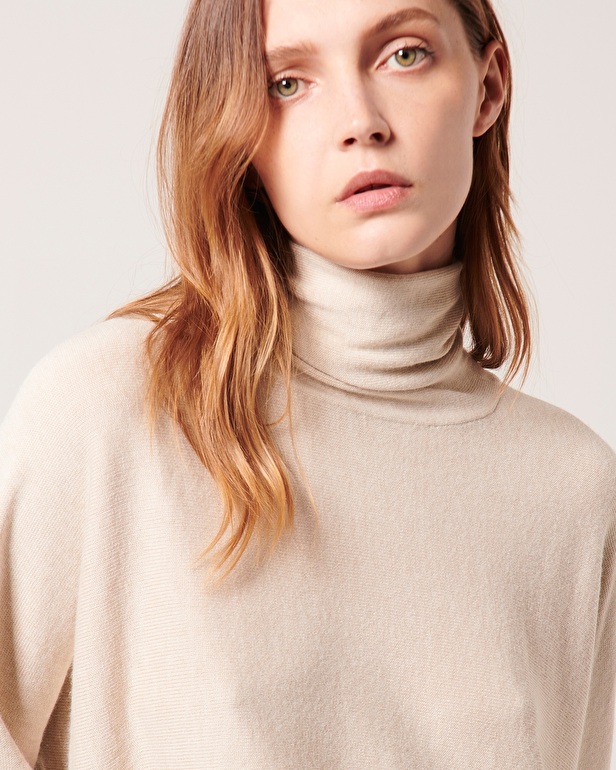 Pull Pruna Pull col roul&eacute; beige ZAPA
