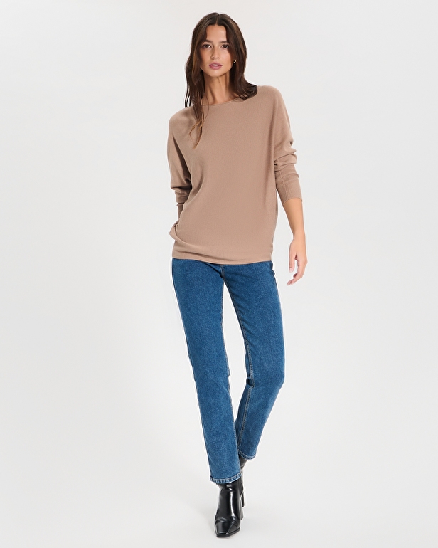 Pull Penseeboat Pull encolure bateau camel ZAPA