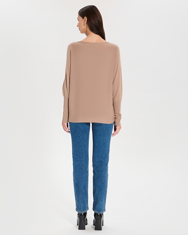 Pull Penseeboat Pull encolure bateau camel ZAPA