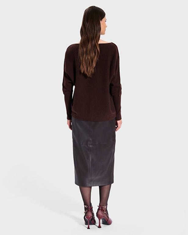 Pull Penseeboat Pull en cachemire chocolat ZAPA