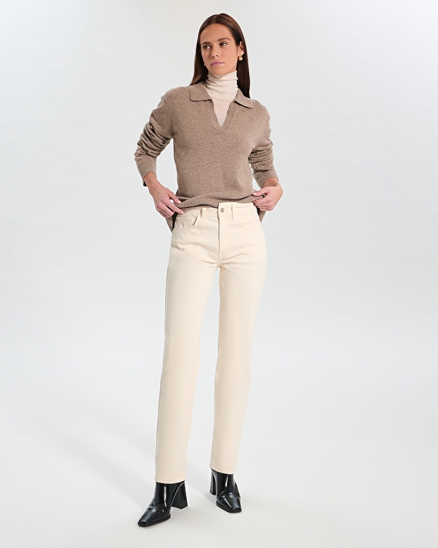 Pull Namba Pull court en laine taupe ZAPA
