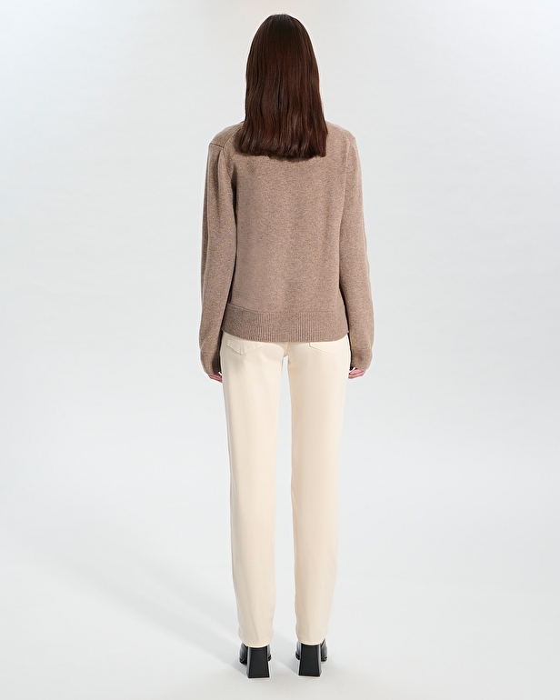 Pull Namba Pull court en laine taupe ZAPA