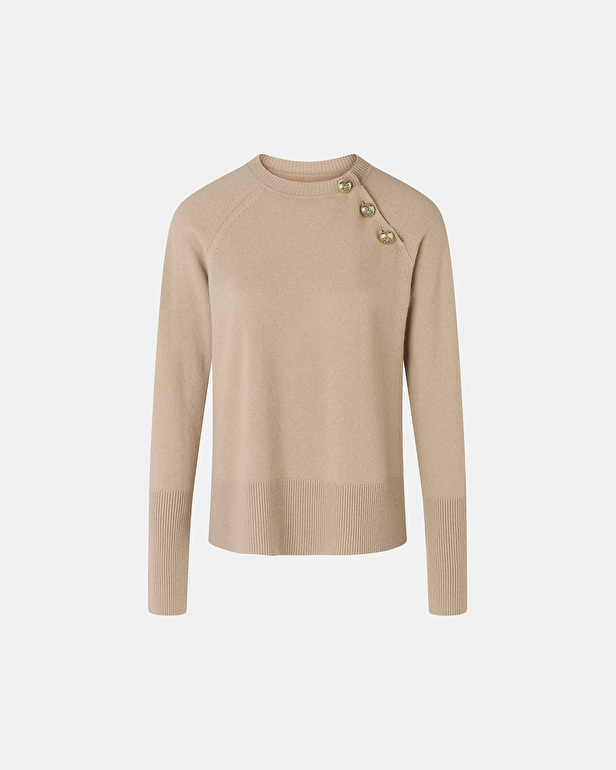 Pull Noam Pull col rond en laine camel ZAPA
