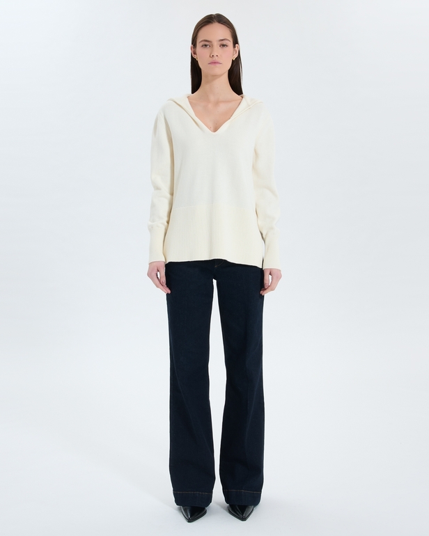 Pull Novalie Pull &agrave; capuche &eacute;cru ZAPA