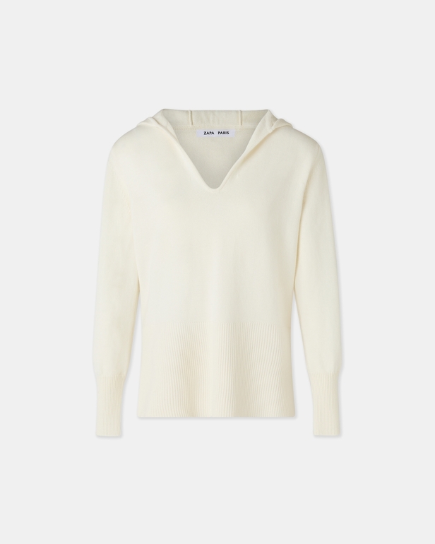 Pull Novalie Pull &agrave; capuche &eacute;cru ZAPA