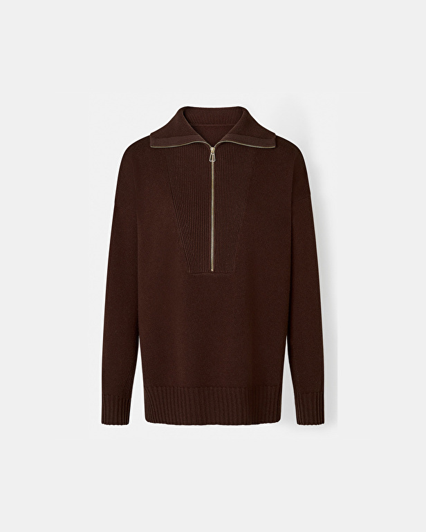 Pull Nabu Pull ample en laine chocolat ZAPA