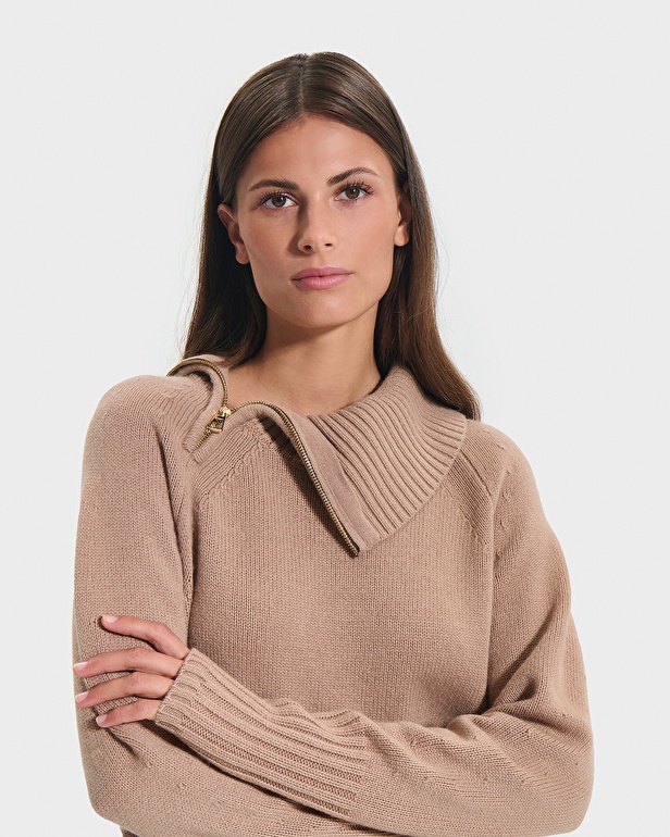 Pull Nuala Pull en laine camel ZAPA