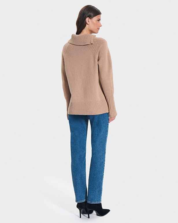 Pull Nuala Pull en laine camel ZAPA